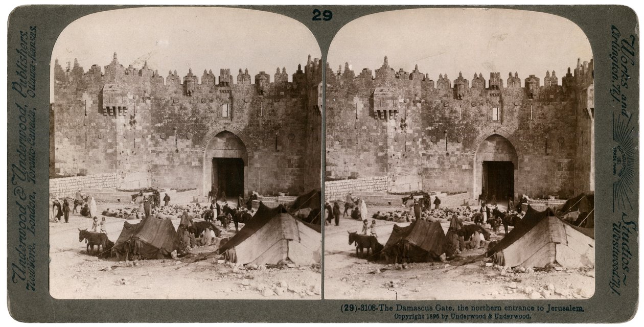 Das Damaskustor, der nördliche Eingang nach Jerusalem, Palästina, 1896 von Underwood and Underwood