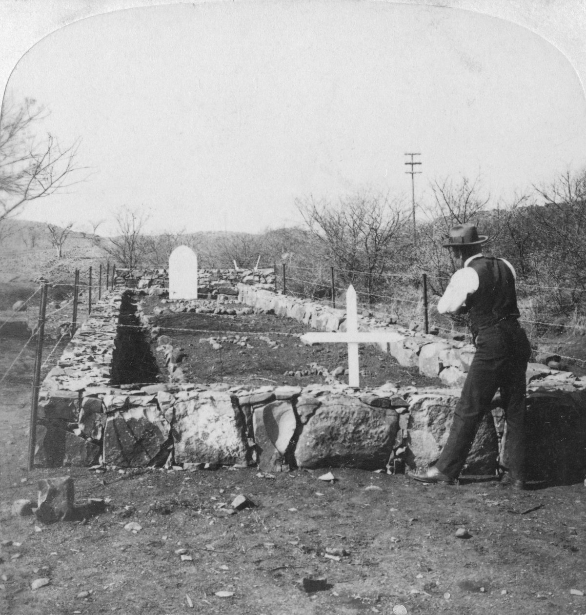 Wo die gefallenen Helden liegen, Fuß des Harts Hill, Colenso, Südafrika, Burenkrieg, 1901 von Underwood and Underwood