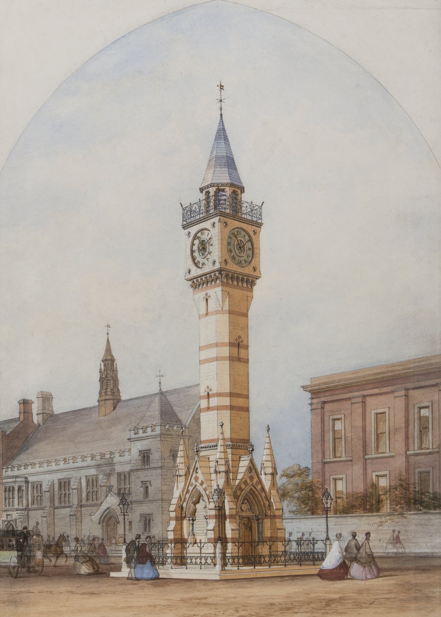Architektonische Erhebung: Gedenk-Uhrturm, ca. 1860 von Unbekannt Unbekannt