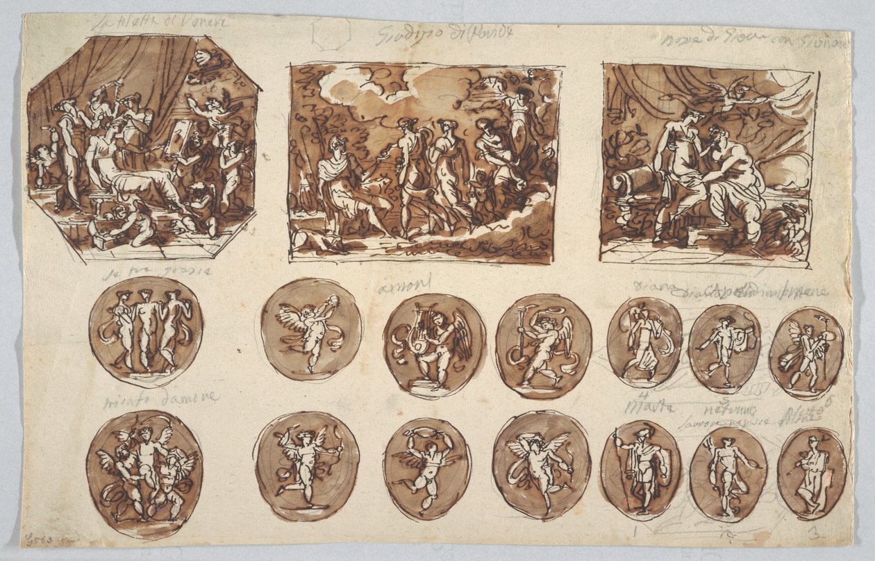 Thetis beobachtet Vulkan bei der Herstellung der Waffen von Achilles von Unknown