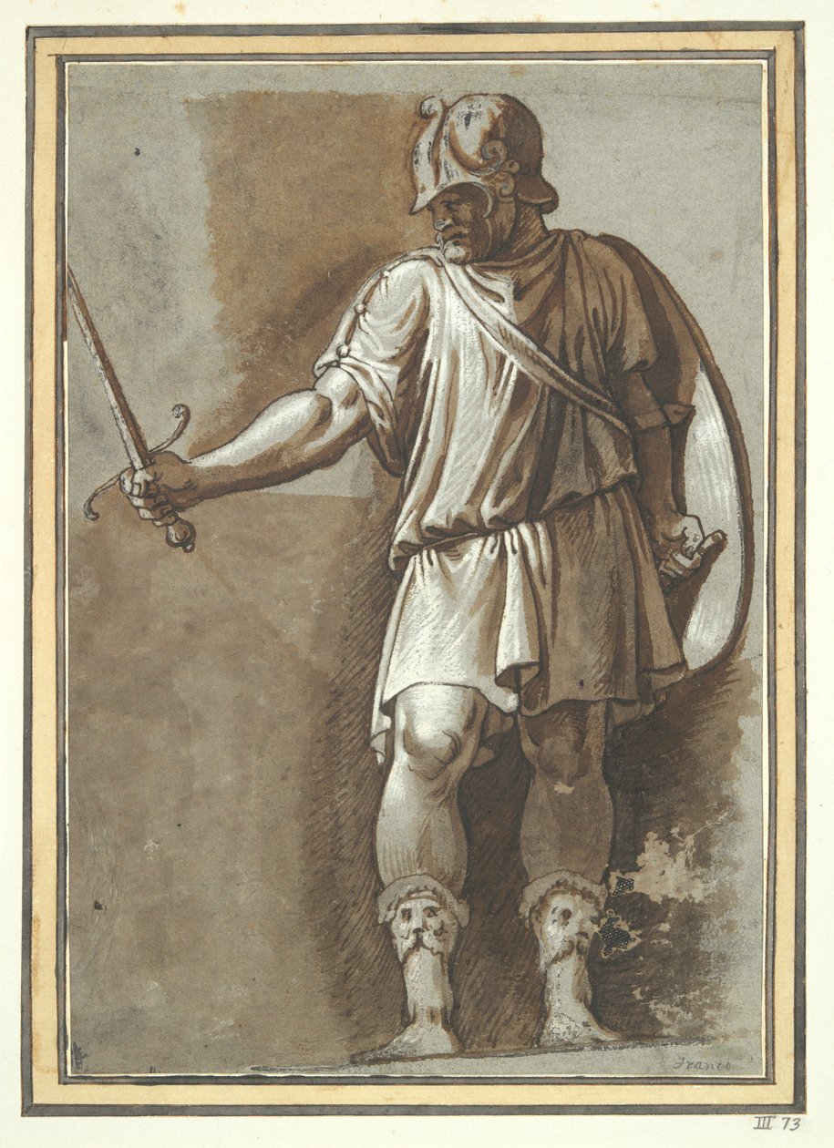 Stehender Krieger, von Polidoro von Unknown