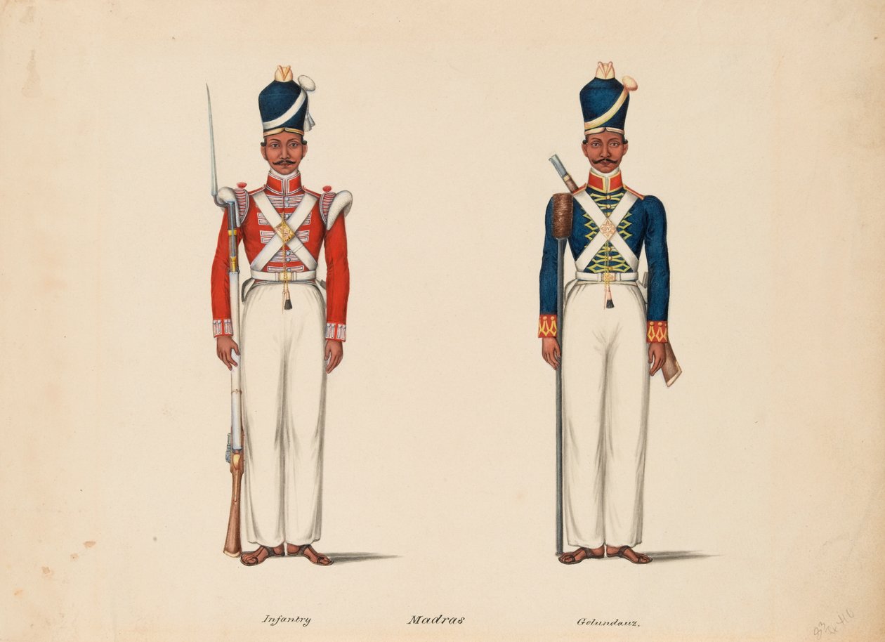 10. Madras Native Infantry und die Madras Artillery von Unknown artist