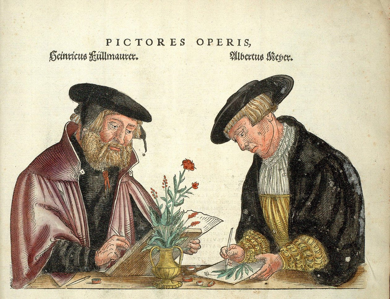 2 Künstler, die das Buch illustrierten, Albert Meyer und Veit Rudolph Speckle, „De Historia Stirpium commentarii insignia,...“ von Leonhart Fuchs von Unknown artist