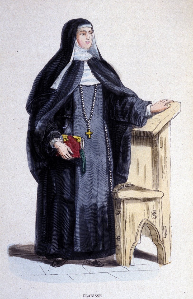 Eine Clarisse, eine Ordensschwester des Ordens von St. Klara, gegründet im 13. Jahrhundert. von Unknown artist