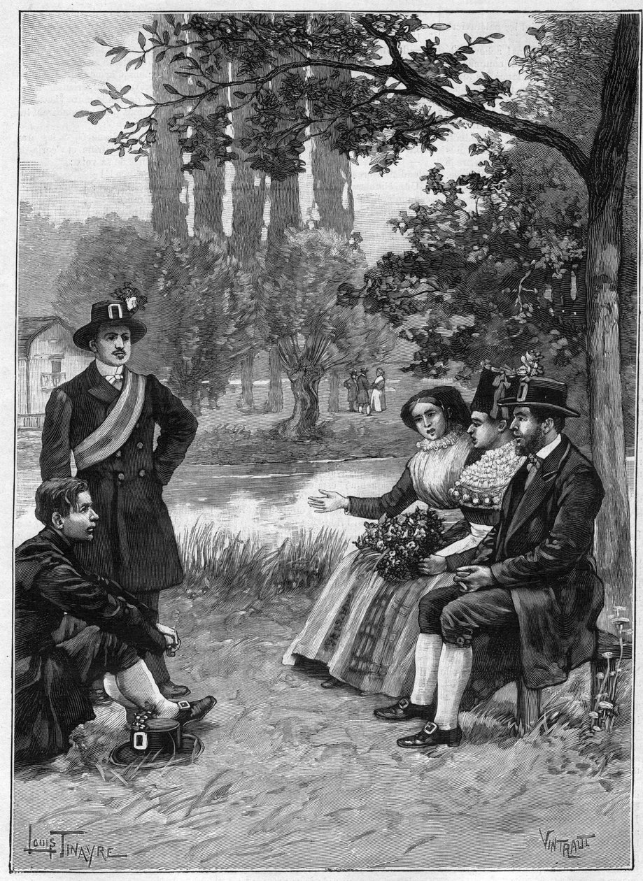 Ein Sonntag bei den Wenden - Gravur von 1897 von Unknown artist