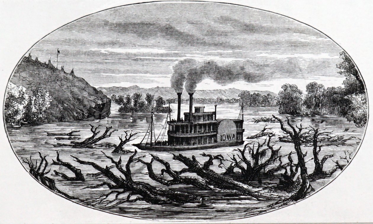 Ein Raddampfer auf dem oberen Missouri von Unknown artist