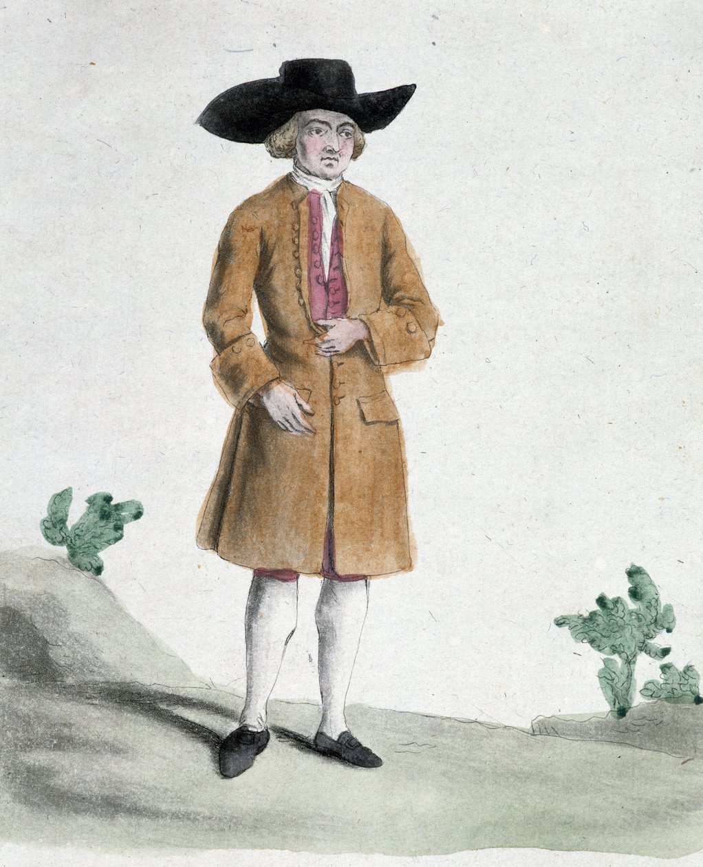 Ein Quäker - Zeichnung, Anfang 19. Jahrhundert von Unknown artist