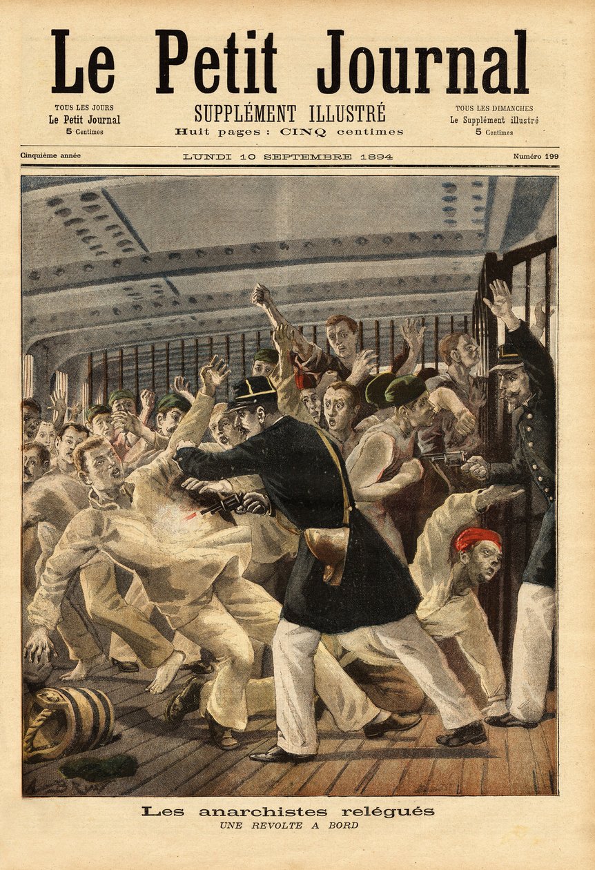 Eine Revolte an Bord des Schiffes Ville de Saint Nazaire, das von der Ile d