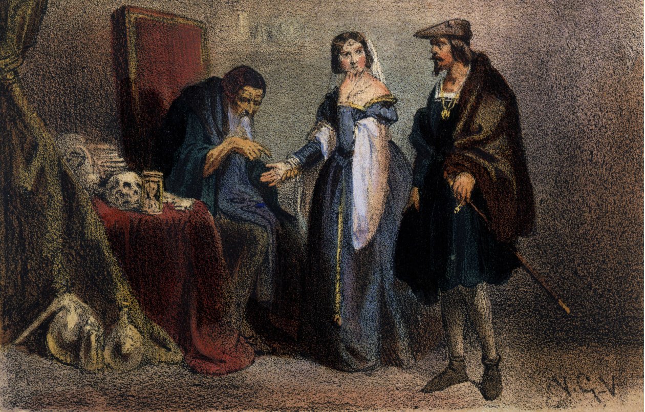 Agnes Sorel, bekannt als „La Belle Agnes“, konsultiert einen Astrologen von Unknown artist