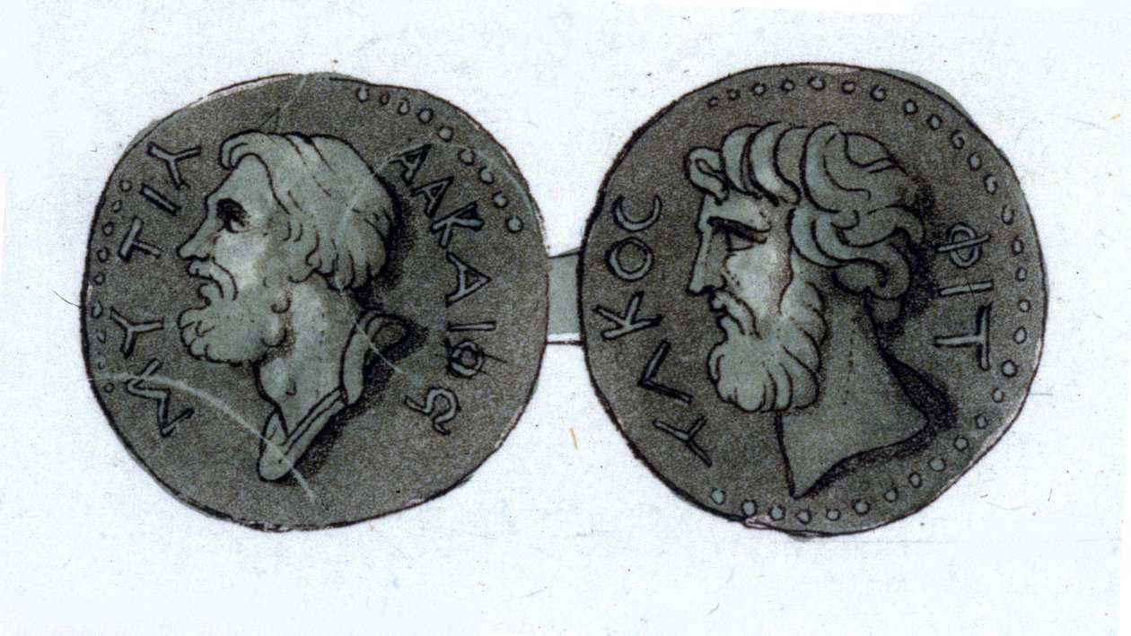 Alkäus (ca. 630 - ca. 580 v. Chr.). Griechischer Dichter. Gravur aus dem frühen 19. Jahrhundert. von Unknown artist