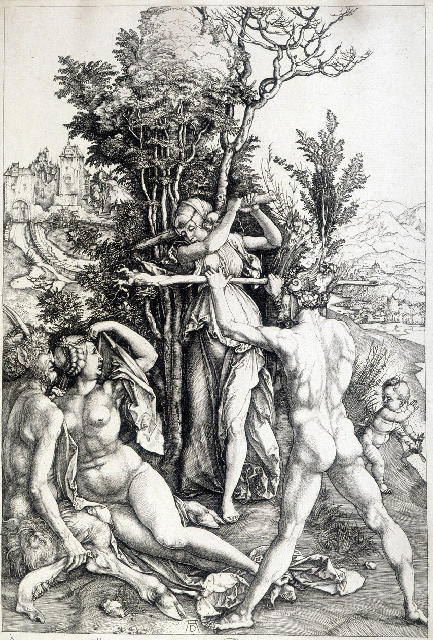 Allegorische Figur der Eifersucht - Gravur 16. Jahrhundert von Unknown artist