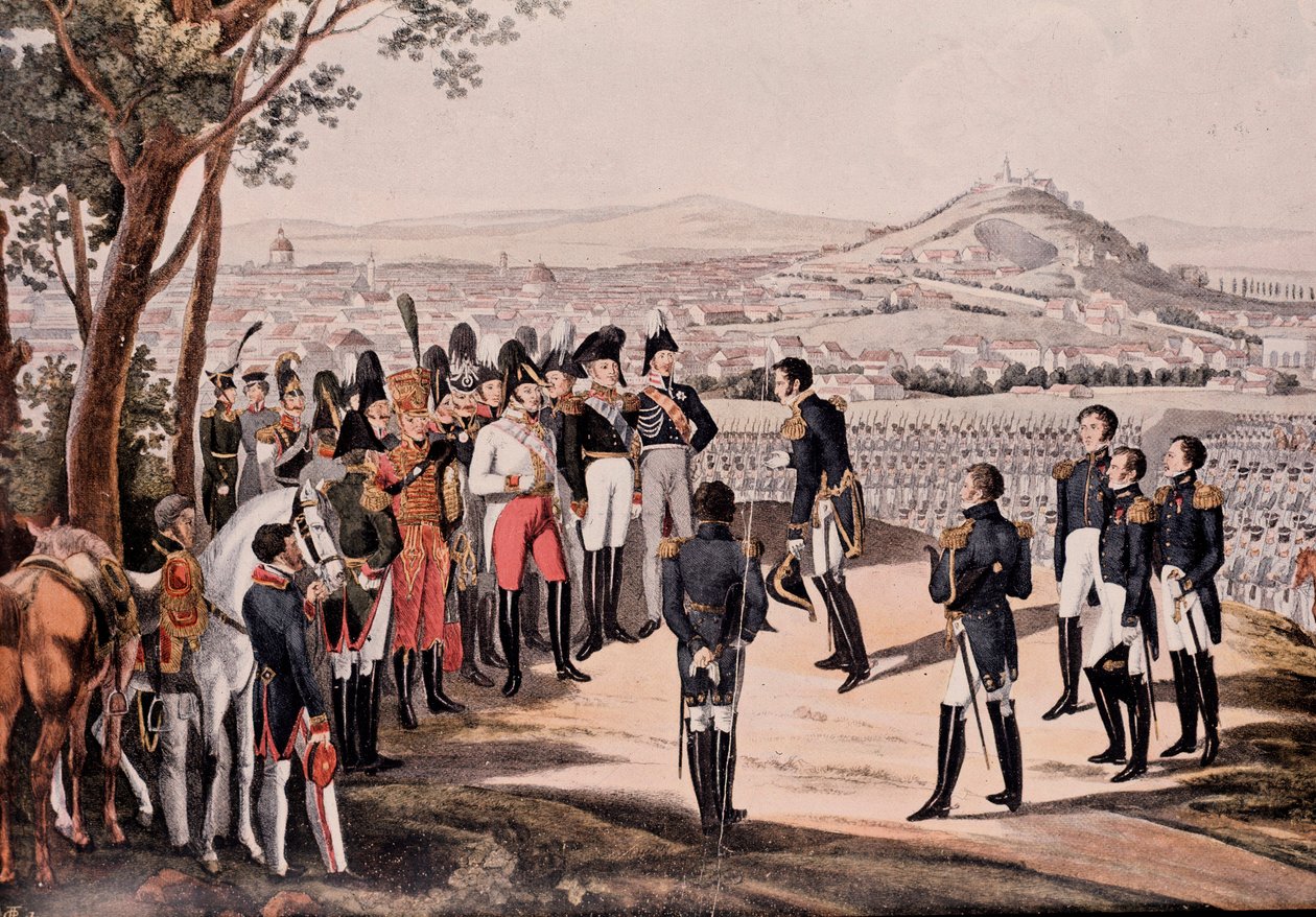 Verbündete Preußens unter Schwartzenberg besiegen die Franzosen unter Marmont/Mortier von Unknown artist