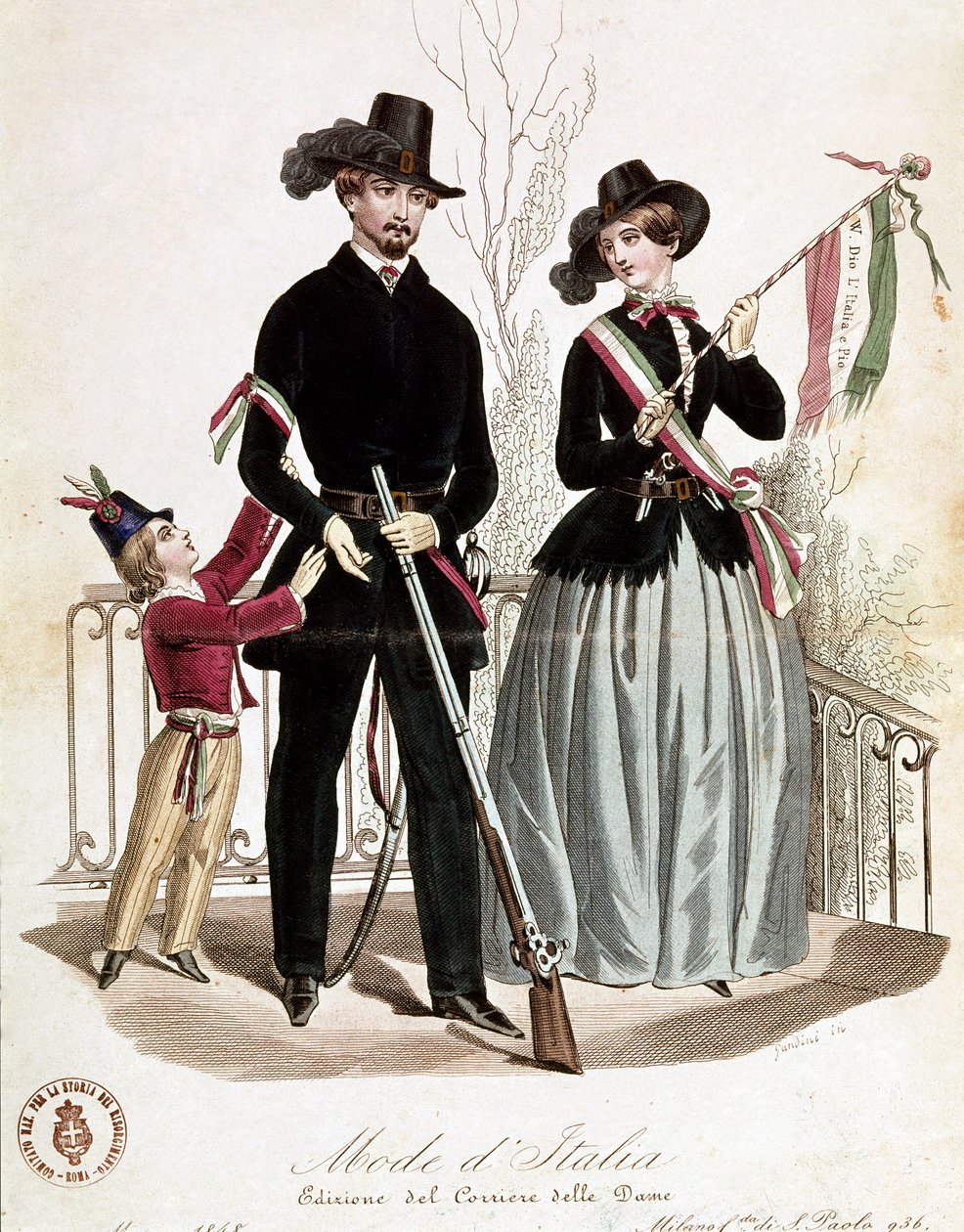 Eine elegante patriotische Familie zur Zeit des Risorgimento von Unknown artist