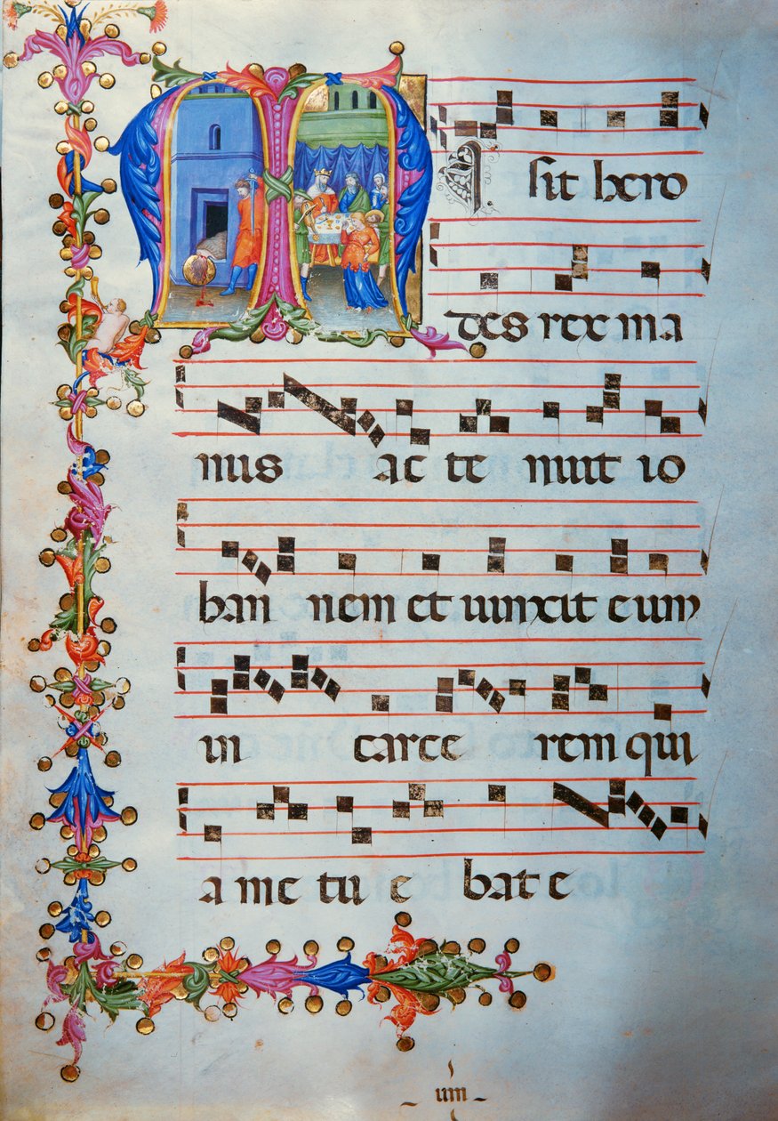 Antiphonar in Note 7, ein Buch mit den Gesängen für den Chor während der Messe von Unknown Artist