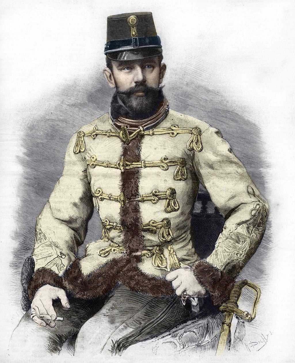 Erzherzog Rudolf von Habsburg (1858-1889), Kronprinz von Österreich. Gravur von 1889 von Unknown artist