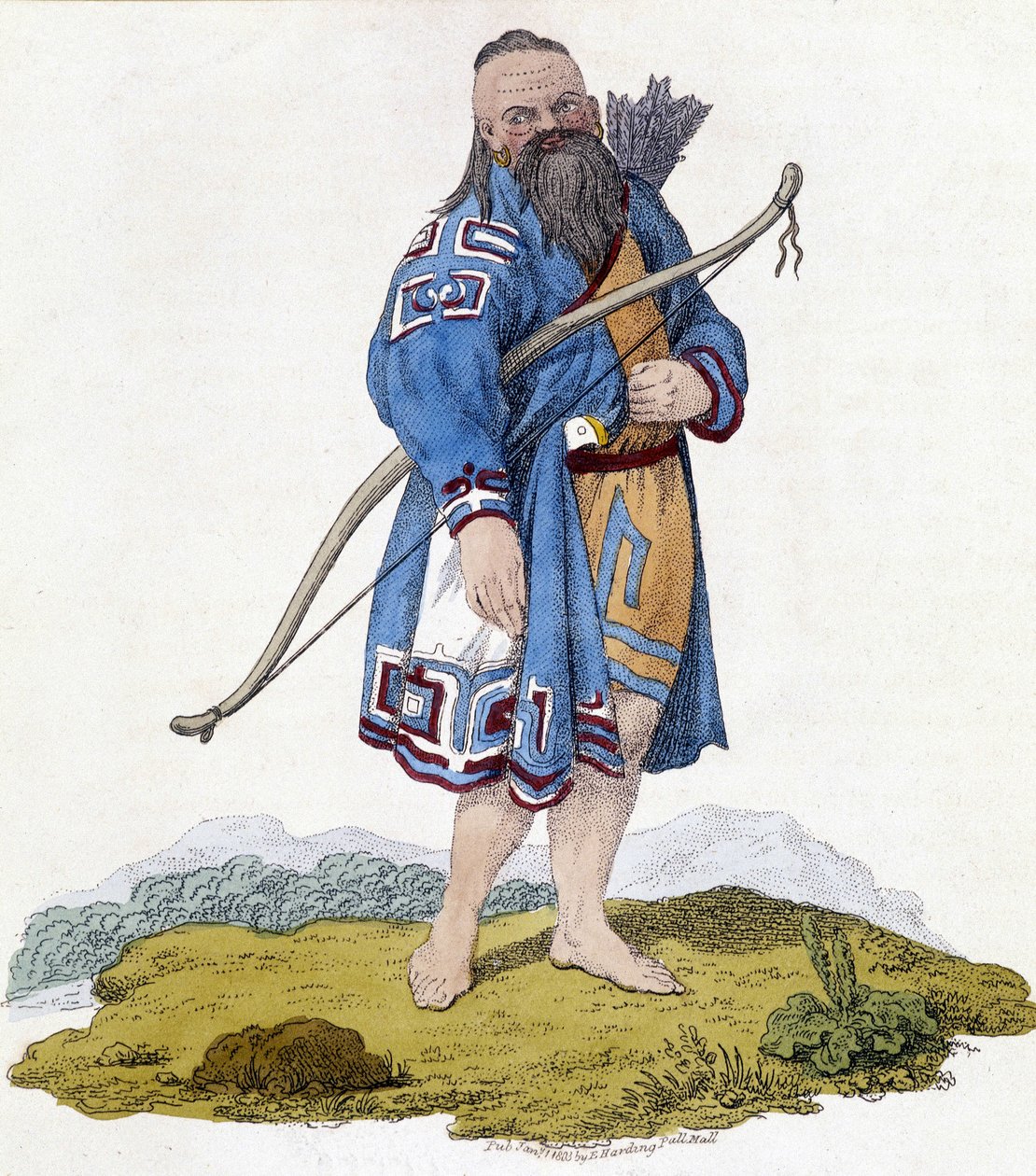 Bogenschütze einer russischen Bevölkerung. Illustration aus dem Jahr 1803 von Unknown artist