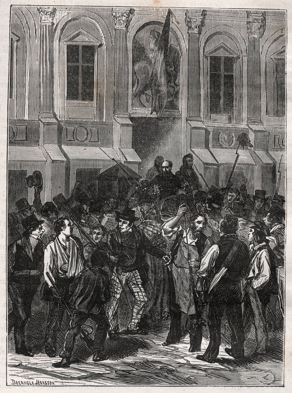 Armand Barbes, französischer Revolutionär (1809-1870) vor seiner Verhaftung am 12. Mai 1839 - Gravur von 1882 in „Histoire de dix ans: 1830-1840“ Louis-Blanc (1811-1882) von Unknown artist