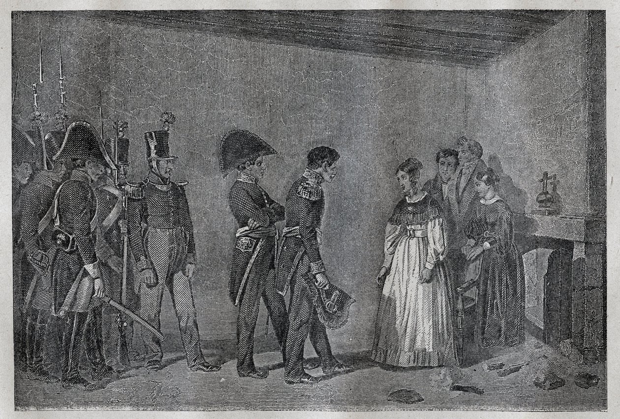 Verhaftung der Herzogin von Berry (1798-1870 Marie-Caroline de Bourbon-Sicily) in Nantes am 7. November von Unknown artist