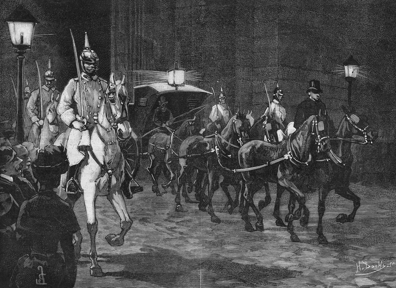 Ankunft der Überreste von Erzherzog Rudolf von Habsburg (1858 - 1889), Kronprinz von Österreich. von Unknown artist