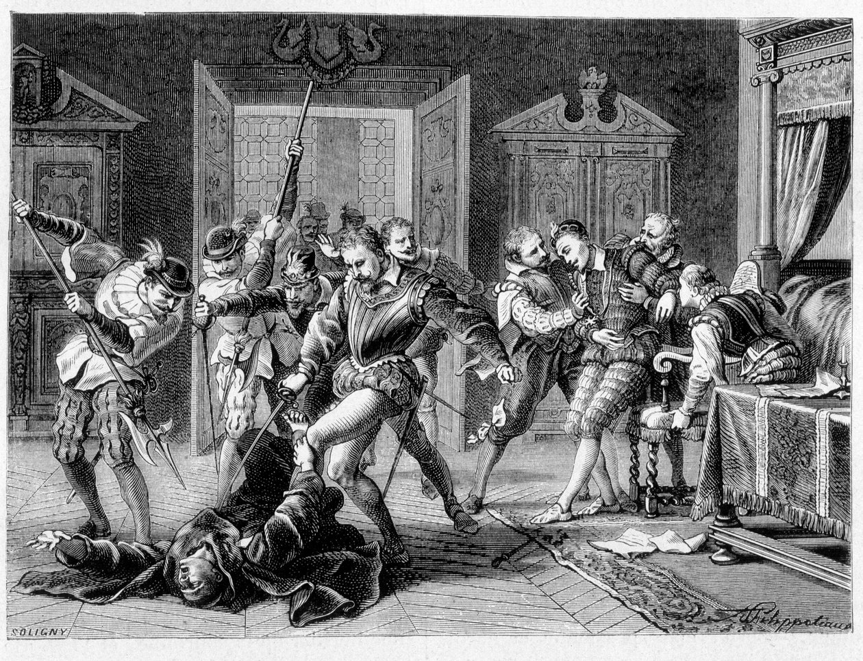 Ermordung von Heinrich III. (1551-1589) durch Jacques Clément im Jahr 1589 von Unknown artist
