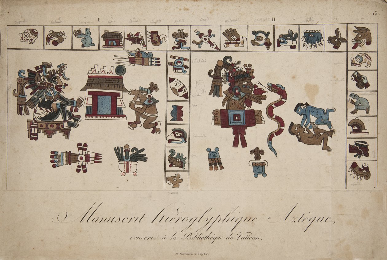 Aztekisches hieroglyphisches Manuskript in der Vatikanischen Bibliothek von Unknown artist