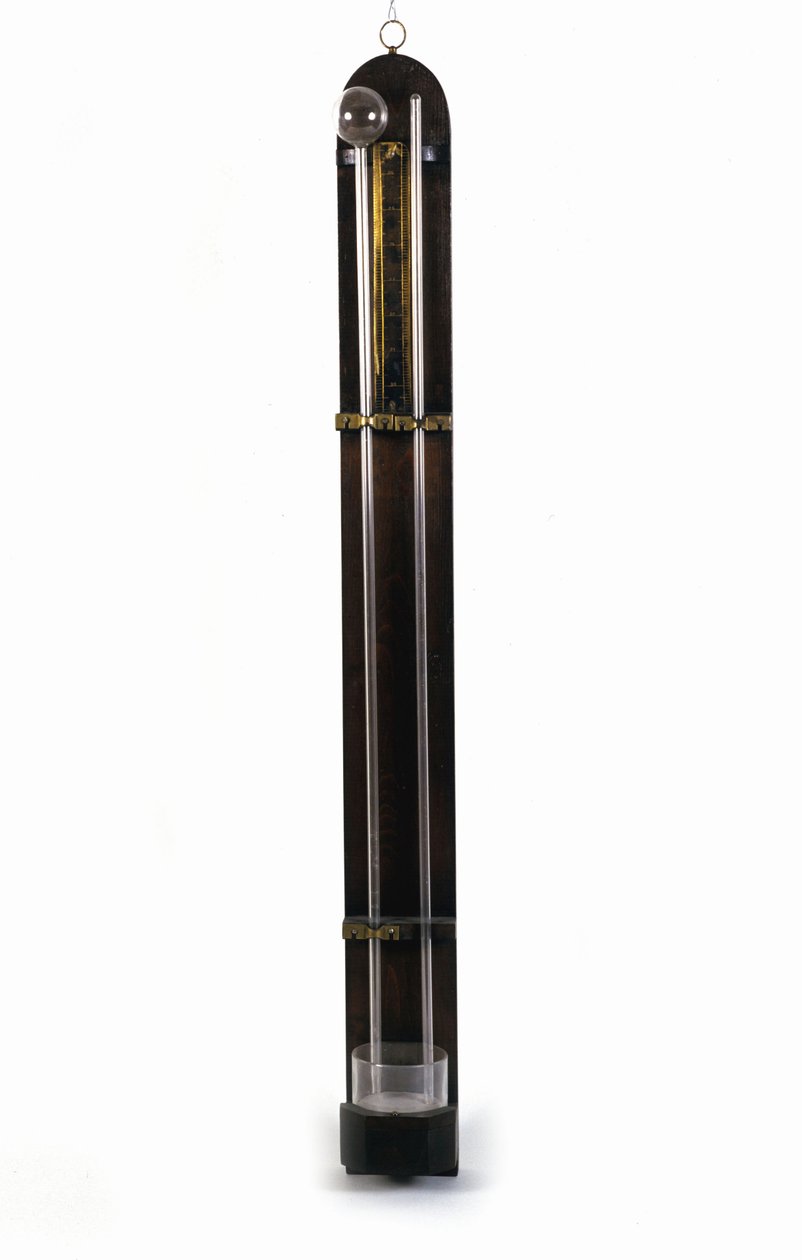 Barometer (Quecksilberröhre), Erfindung von Evangelista Torricelli (1608 - 1647). Museum für Wissenschaft und Technologie. Mailand von Unknown artist