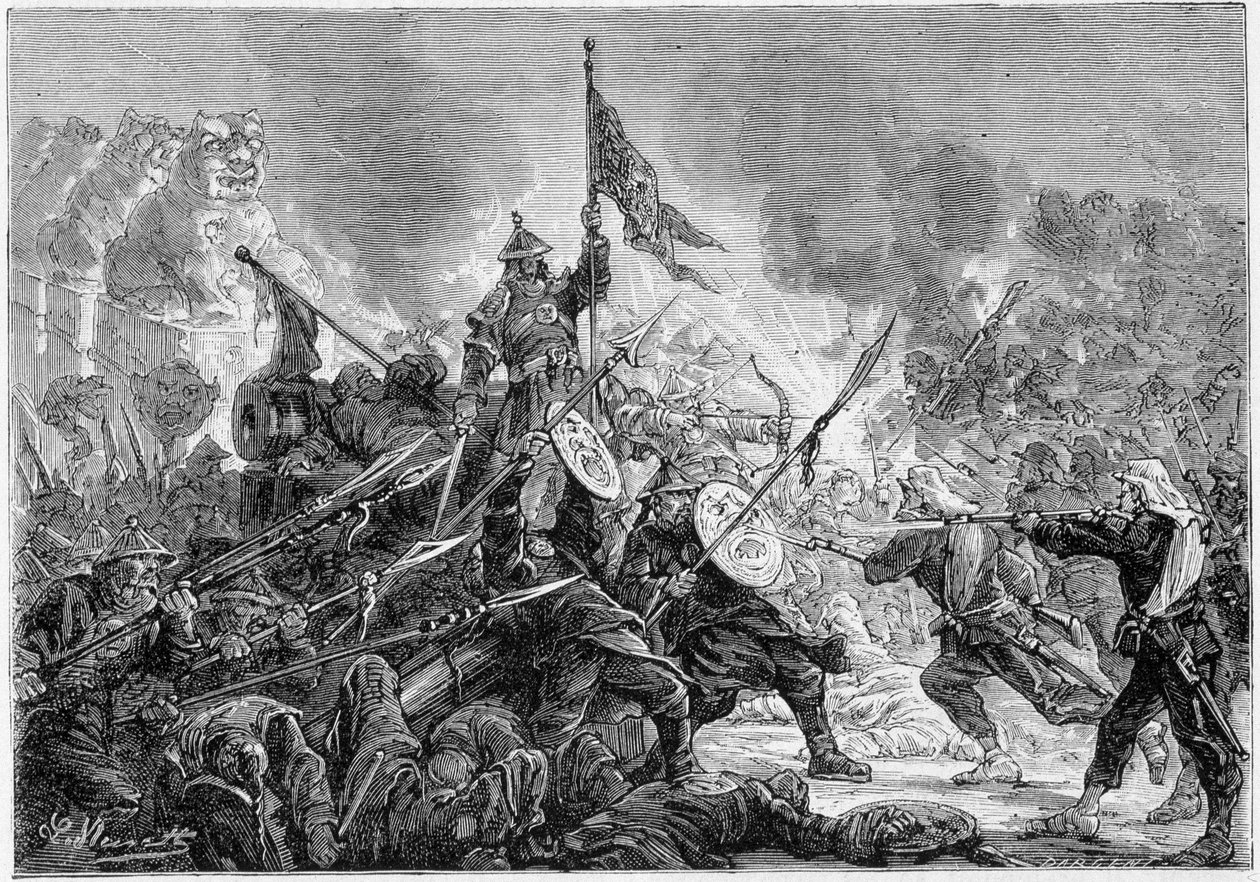 Schlacht von Palikao: Niederlage der Mandschu-Armee vor der französisch-britischen Expeditionsstreitmacht, 21.09.1860 von Unknown artist