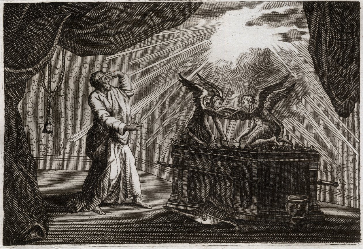 Royaumont-Bibel, Altes Testament: Die Bundeslade. Figur der Lade. Illustration von 1811. von Unknown artist