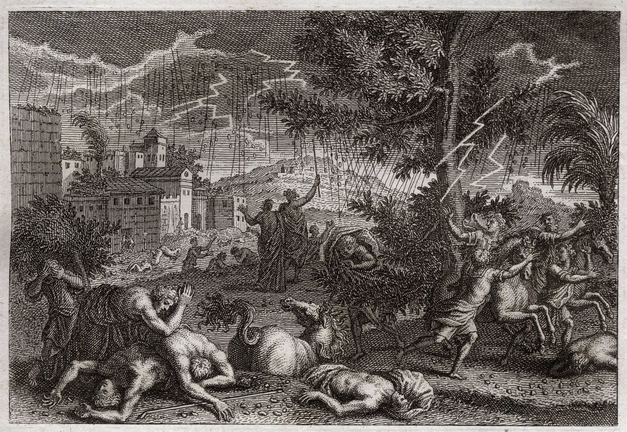 Bibel von Royaumont, Altes Testament: Die zehn Plagen Ägyptens. Illustration von 1811. von Unknown artist