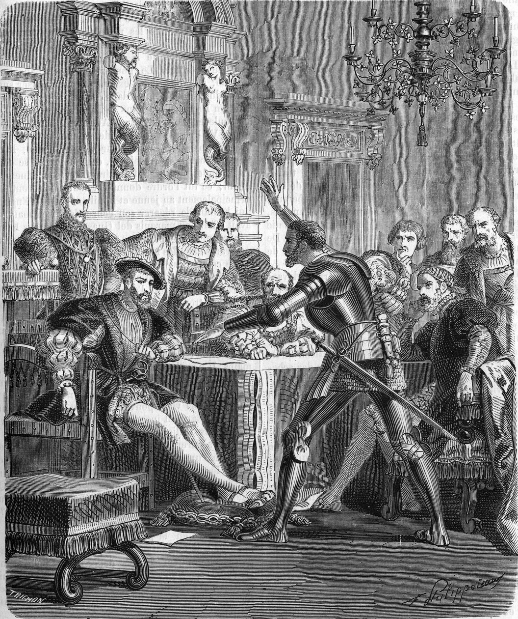 Blaise de Monluc (1502-1577), Marschall von Frankreich am Hof von Franz I. Gravur des 19. Jahrhunderts. von Unknown artist