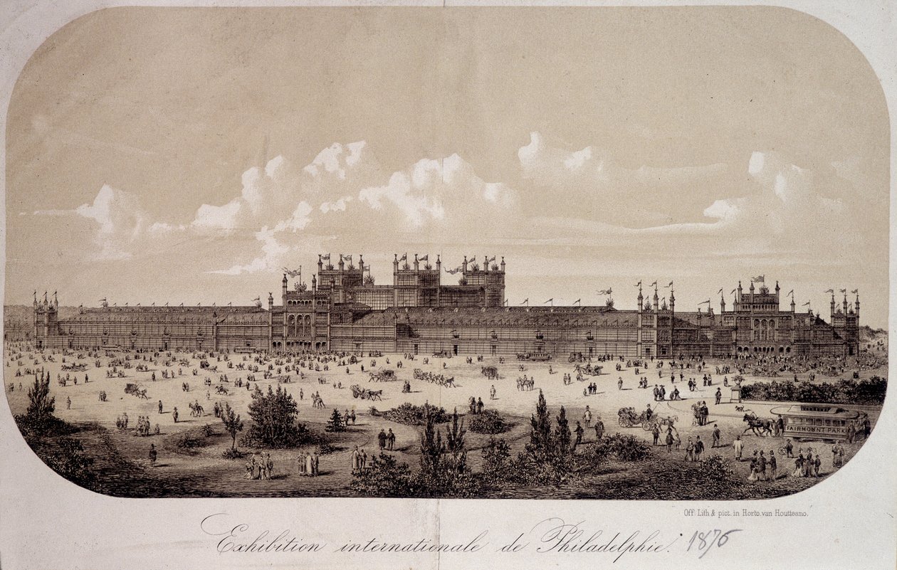 Gebäude zum Gedenken an das Jahrhundert der Gründung der Vereinigten Staaten (1776-1876) bei der Internationalen Ausstellung in Philadelphia von Unknown artist
