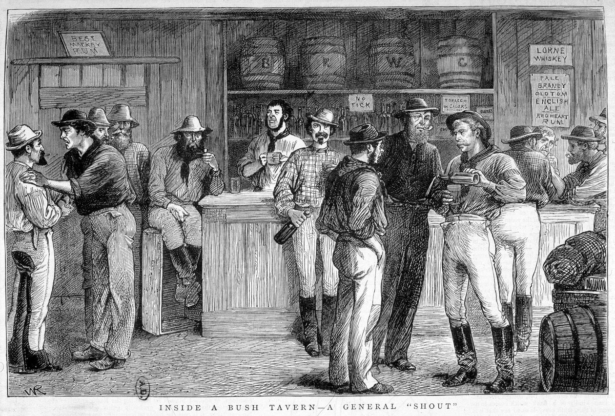 Buschkneipe in Australien, um 1880 von Unknown artist