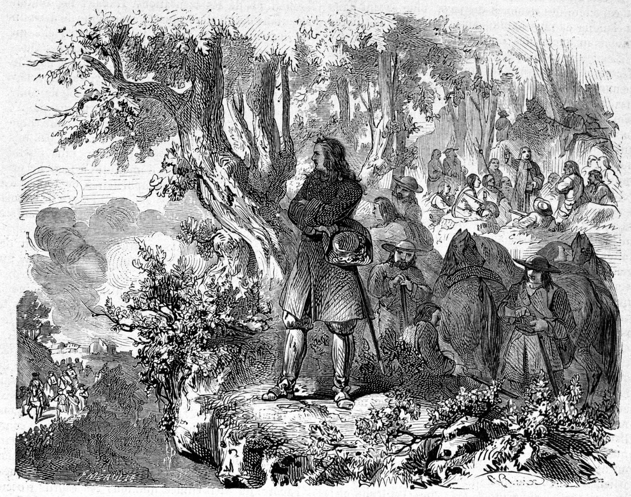 Kamisarden in den Cevennen. Gravur aus dem 19. Jahrhundert von Unknown artist