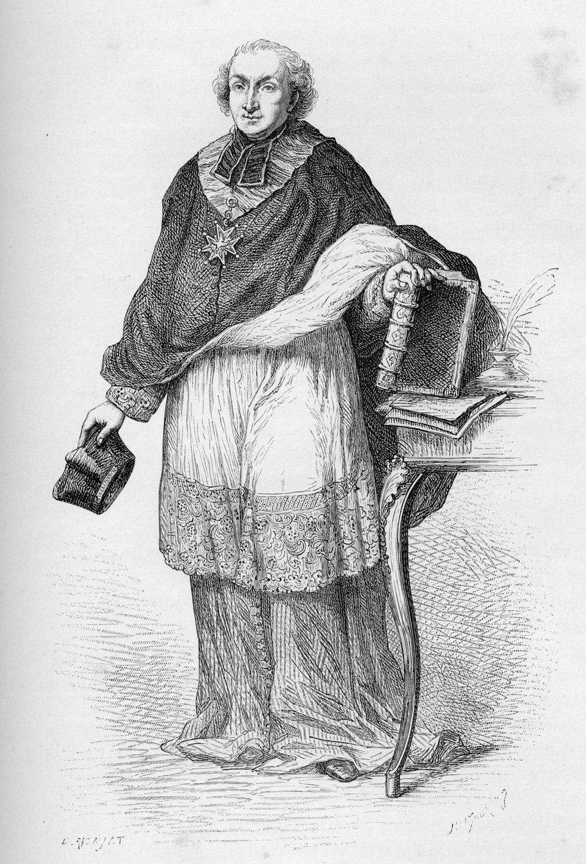 Kardinal Étienne-Charles de Loménie de Brienne - Étienne de Loménie de Brienne (1727-1794), französischer Prälat und Politiker - Gravur aus „Die Geschichte Frankreichs erzählt meinen Enkeln“ von François Guizot - 1872-1876 von Unknown artist
