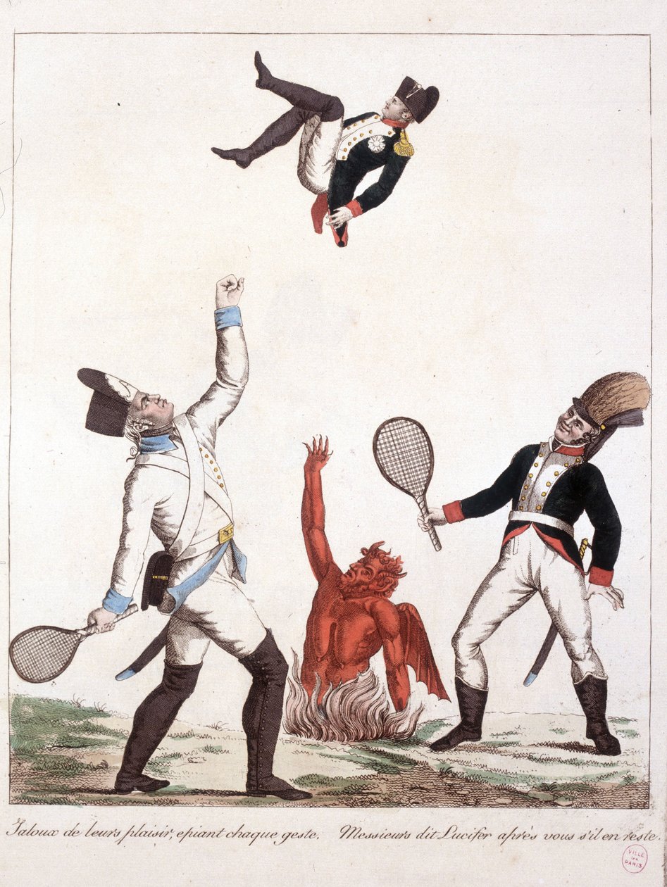 Karikatur über Napoleon Bonaparte - in Napoleon I, Karikaturen, Dummy-Sammlung. 1814 - 1815. B.H.V.P. von Unknown artist