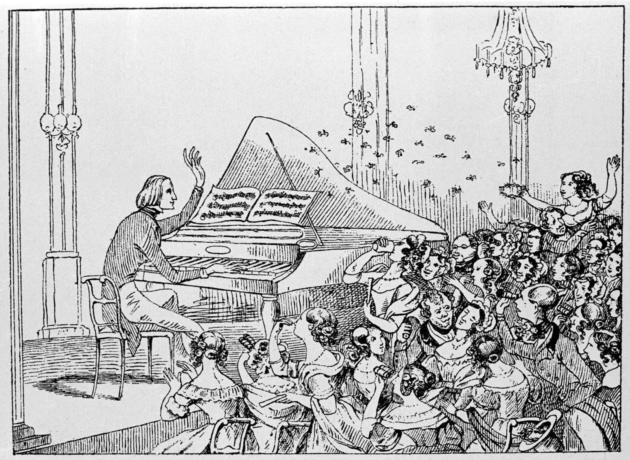 Karikatur von Franz Liszts Triumph bei einem Konzert in Berlin 1842 von Unknown artist