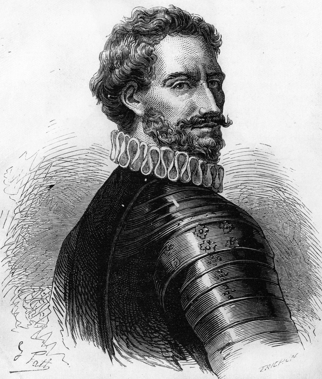Charles de Montpensier (1490-1527), Herzog von Bourbon und Connétable von Frankreich. Gravur des 19. Jahrhunderts von Unknown artist