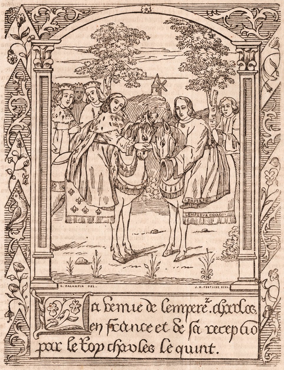 Karl V. empfängt Kaiser Karl IV., Heiligen Römischen Kaiser und König von Böhmen von Unknown