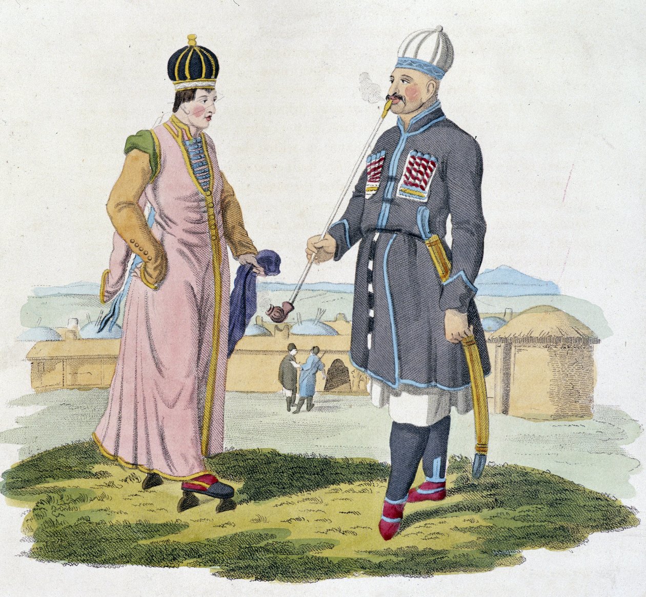 Tscherkessischer Mann und Frau (Kaukasus) von Unknown artist
