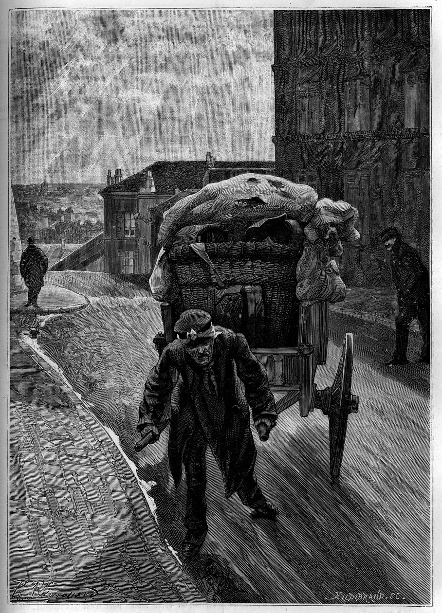 Chifonniers: ein Hund, von Natur aus. Gravur in „Le journal de la jeunesse“ von Unknown artist