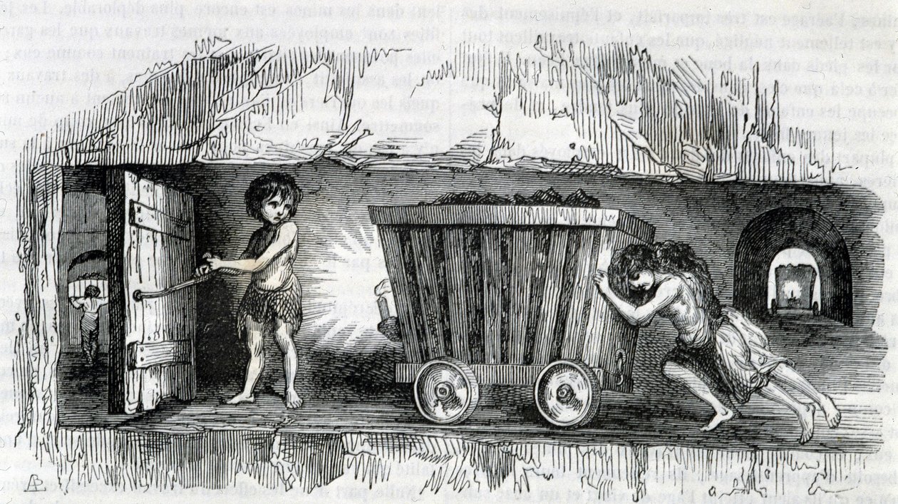 Kinderarbeit in den Kohleminen in England von Unknown artist