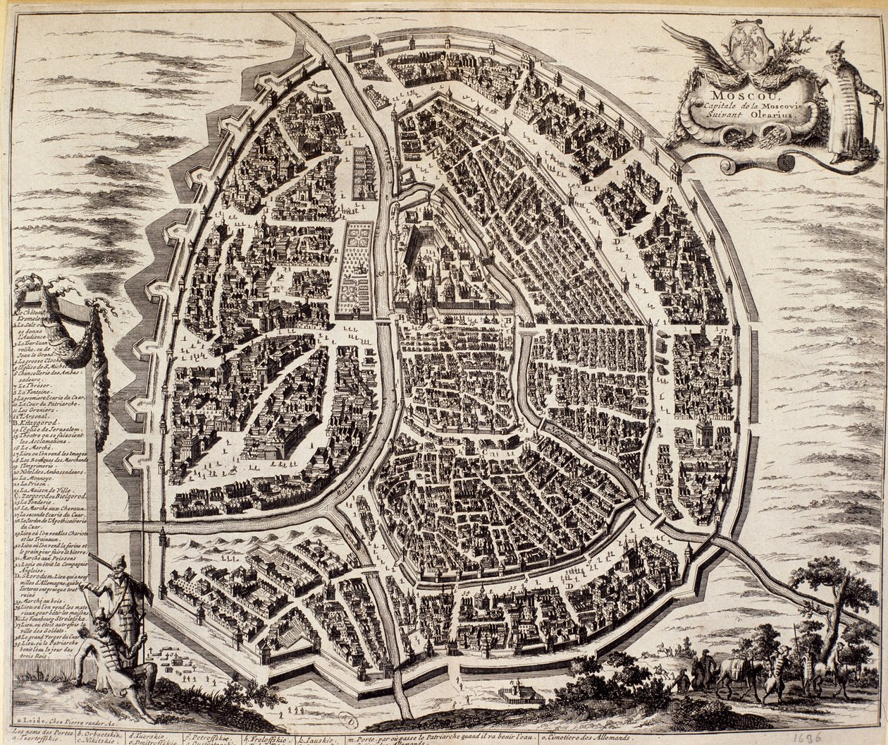 Stadtplan von Moskau im 17. Jahrhundert. von Unknown artist