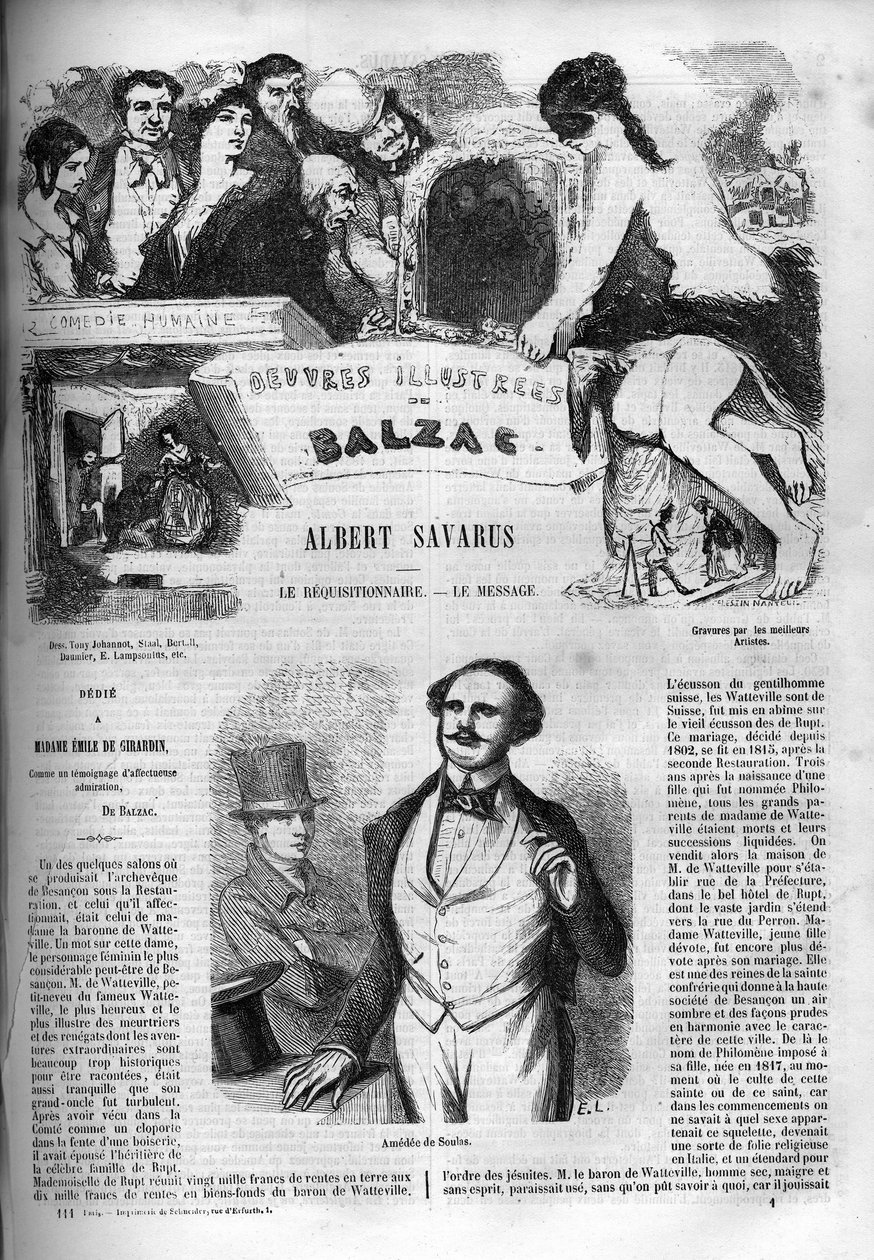 Titelblatt für den Roman „Albert Savarus“ von Unknown artist