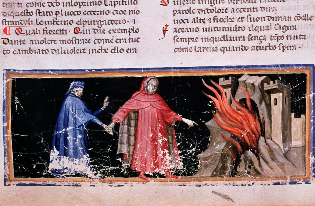 Dante und Virgil erreichen die Tore der Hölle (Gesang 3 der Hölle, in der Göttlichen Komödie) von Unknown artist