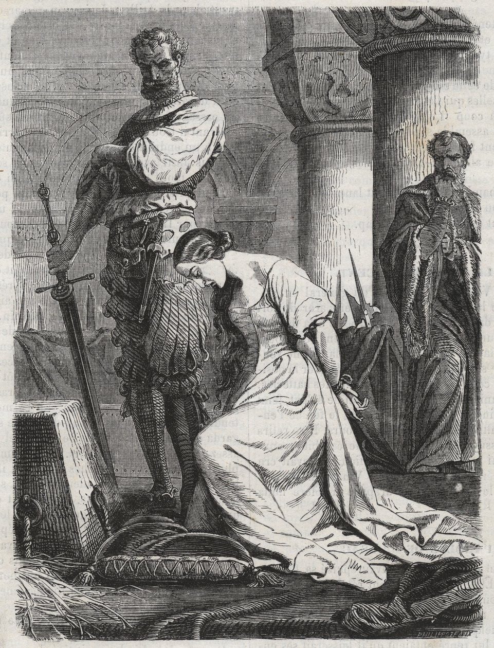 Tod von Katherine Howard, Ehefrau von Heinrich VIII. - Gravur 1864 von Unknown artist
