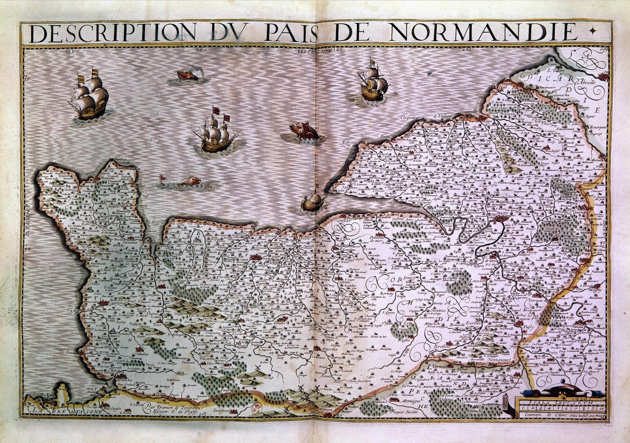 Beschreibung des Normandie-Pais. Karte der Normandie-Region im Jahr 1620 von Unknown artist