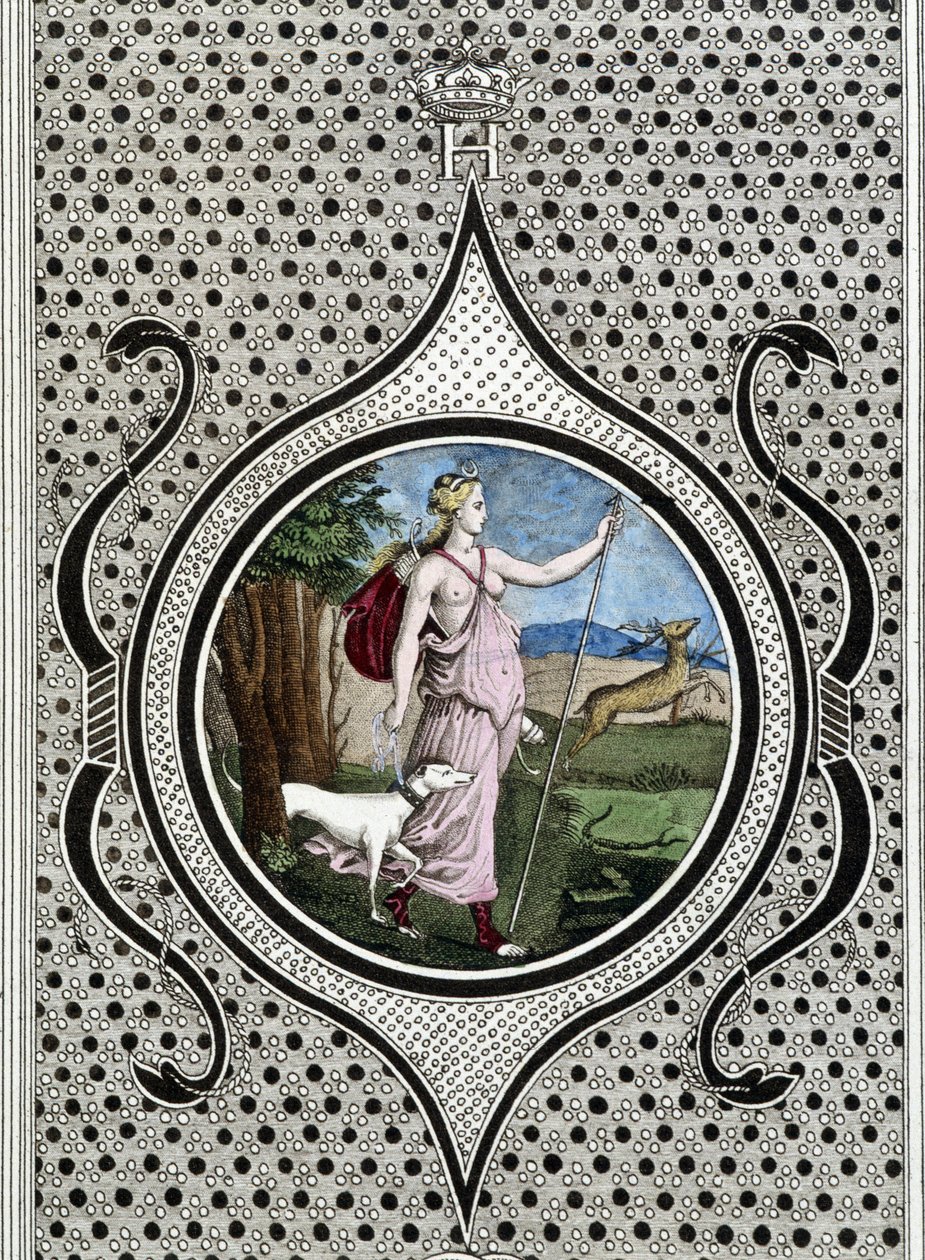Diana (Artemis) Jägerin. Gravur aus dem 19. Jahrhundert von Unknown artist