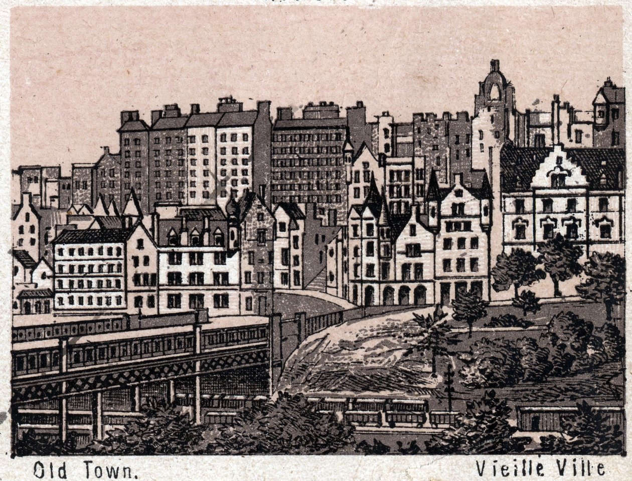 Edinburgh, Schottland: Blick auf die Altstadt in Edinburgh. in „Die Welt illustriert 168 Ansichten“. Undatiert (spätes 19. Jahrhundert) von Unknown artist