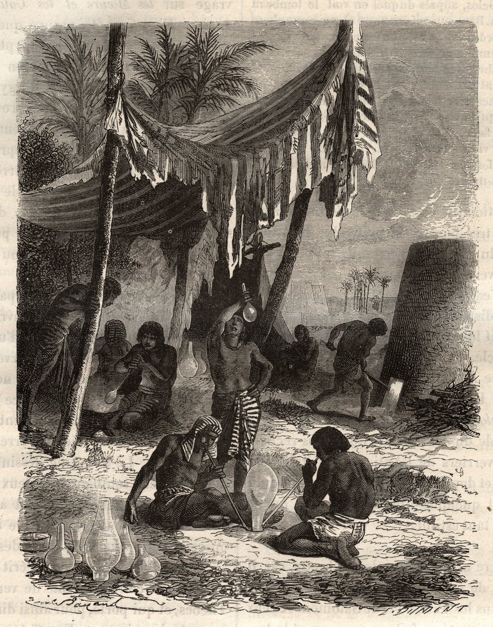 Ägyptische Glaswaren - Gravur in Les Merveilles de l