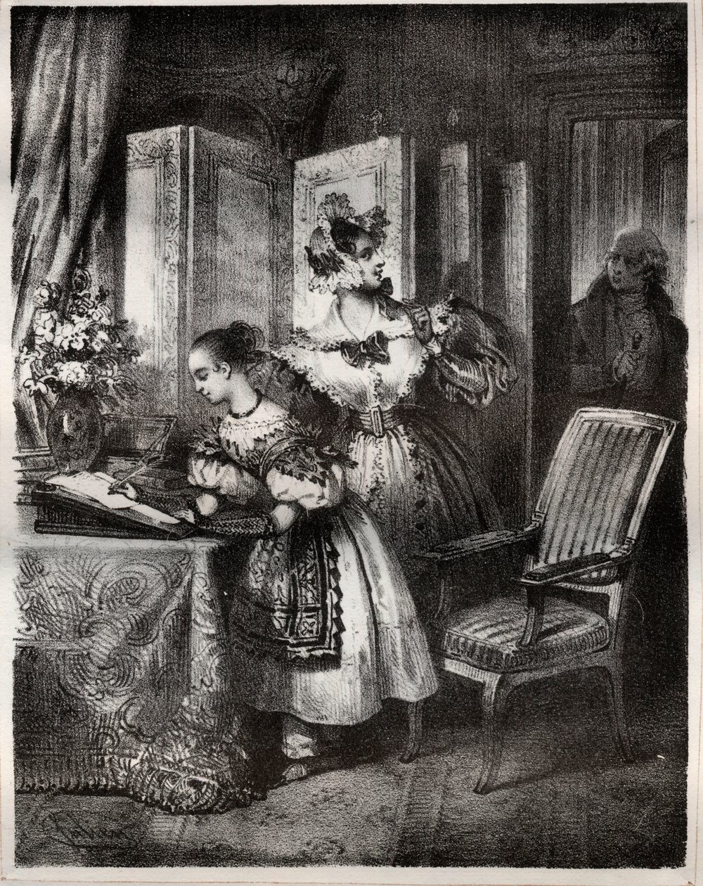 Gravur des 19. Jahrhunderts für den Roman von Madame Cottin (Sophie Cottin Rostand) „Malvina“ - Private Sammlung von Unknown artist